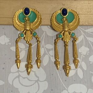 Elizabeth Taylor Egyptian Collection earrings AVON falcon 1993